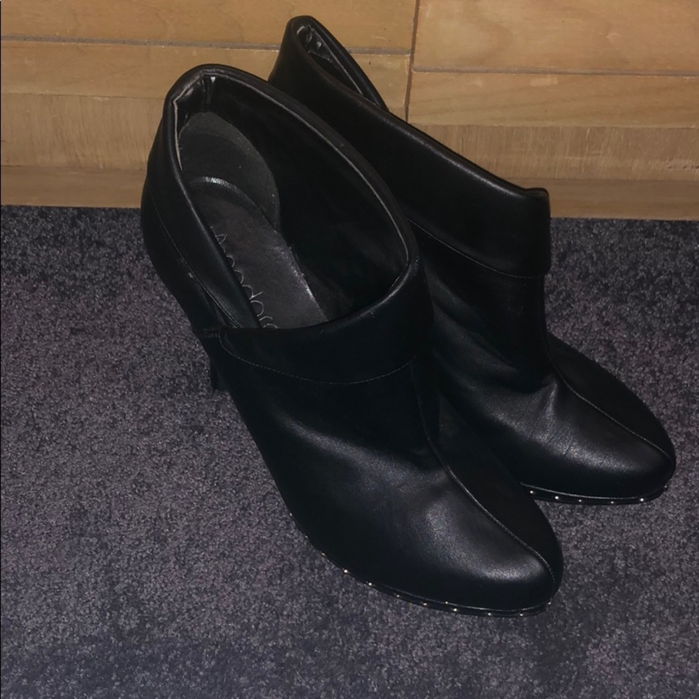 Nadara Black Stiletto Booties with Studs